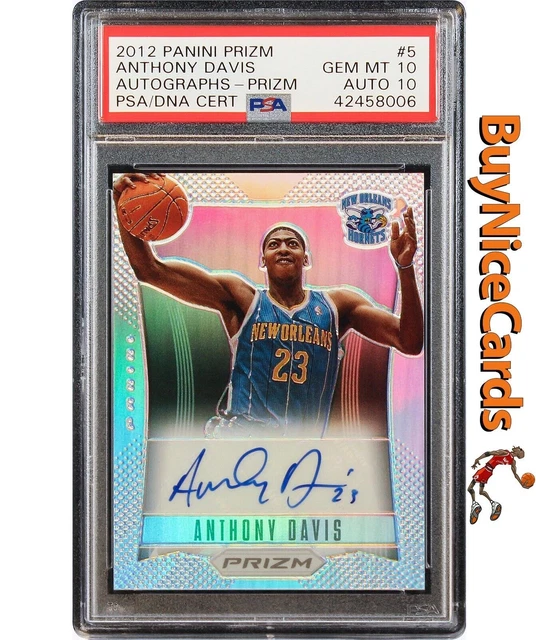 2012 Anthony Davis Panini Prizm Silvers Prizms RC Rookie Auto /25 # 5 PSA 10 10