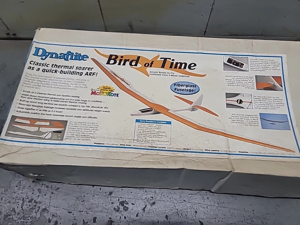 Dynaflite Bird of Time ARF Fiberglass RC Sailplane 3M Extra Parts OnLy - Image 3 of 4