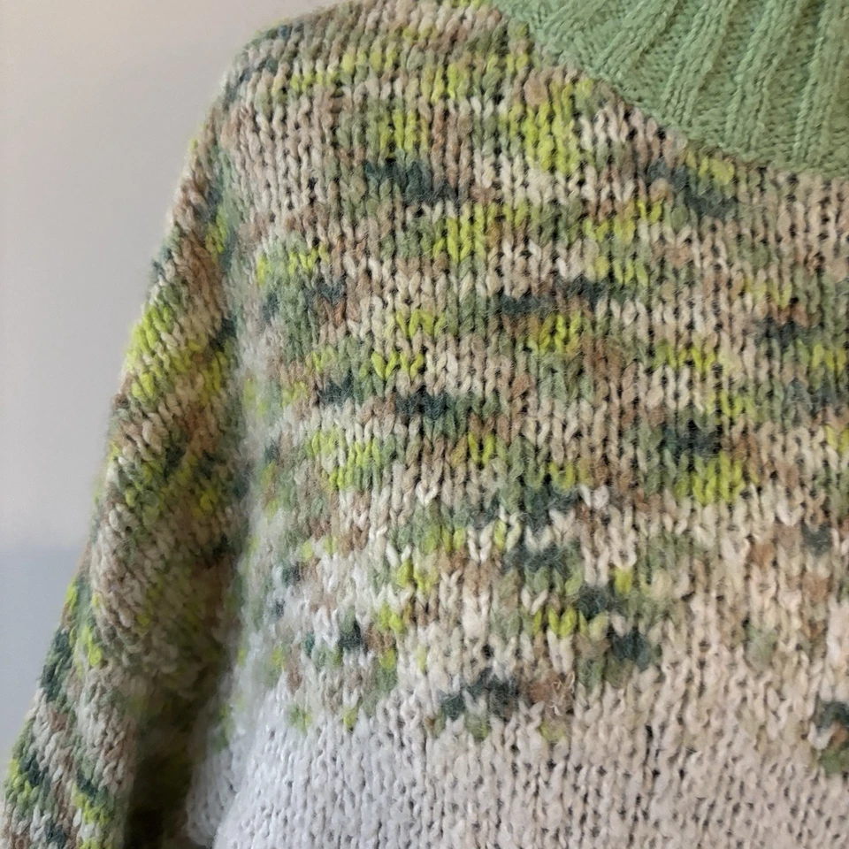 Suéter para mujer Aerie Fair Isle verde talla grande Scandi vacaciones esquí Goblincore Foto 3 de 4