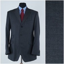 Men Blazer US 40L DANIEL HECHTER Tollegno Super 110s Wool Grey Sport Coat Jacket