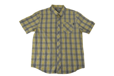 LRG Lifted Research Group Mens Banana Plaid Woven Button-Up Shirt NWT Medium