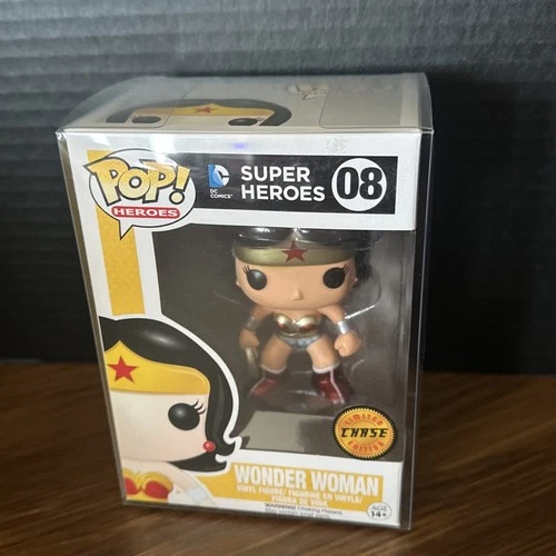 Funko Pop! DC Super Heroes: Wonder Woman #08 Metallic Chase W/Protector