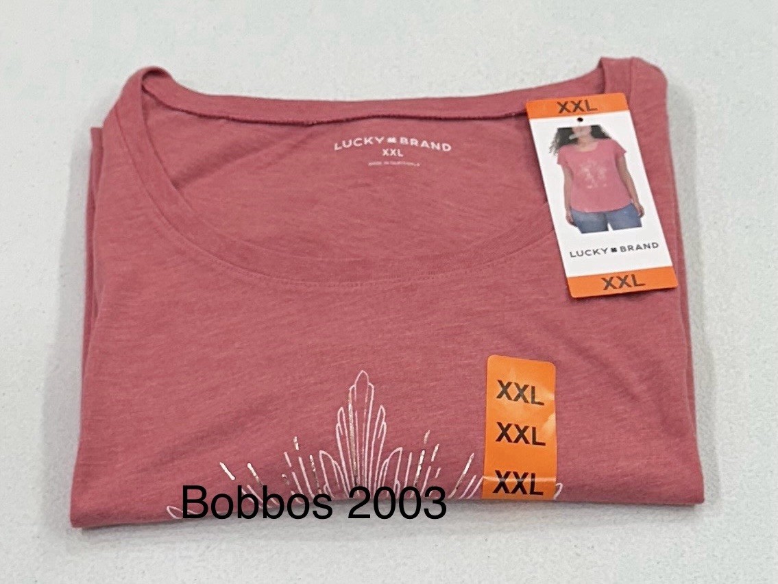 Lucky Brand Women's Scoop Neck Graphic T-Shirt, Baroque Rose, Size XXL