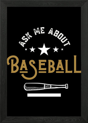 Ask Me About Baseball Gerahmtes Wandbild Poster Leinwanddruck Bild