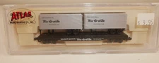 Atlas 37481 Piggyback Flatcar with 2 24' Trailers Rio Grande N Scale