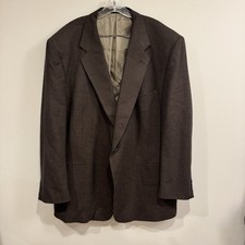 Givenchy Monsieur Men Tweed Sport Coat Blazer Jacket Brown Black Wool Sz 54L Vtg