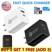 Fast QC3.0 PD Quick Charge USB Type-C Wall Charger Adapter US Plug For iPhone 16