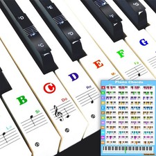 Piano Keyboard Stickers with Chord Chart,for 88/61/54/49 Colorful