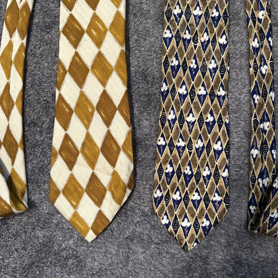 Corbatas para hombre ERMENEGILDO ZEGNA 100 % seda ITALIA lujo lote de 2 amarillas Foto 4 de 4