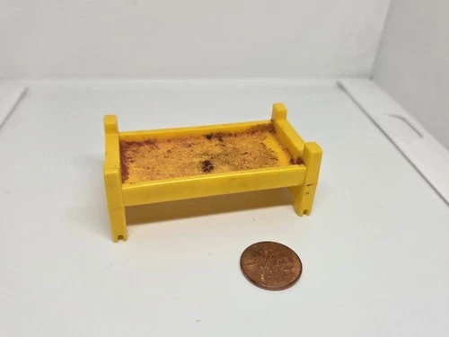 Vintage Fisher Price little people yellow single bunk bed TOP ONLY