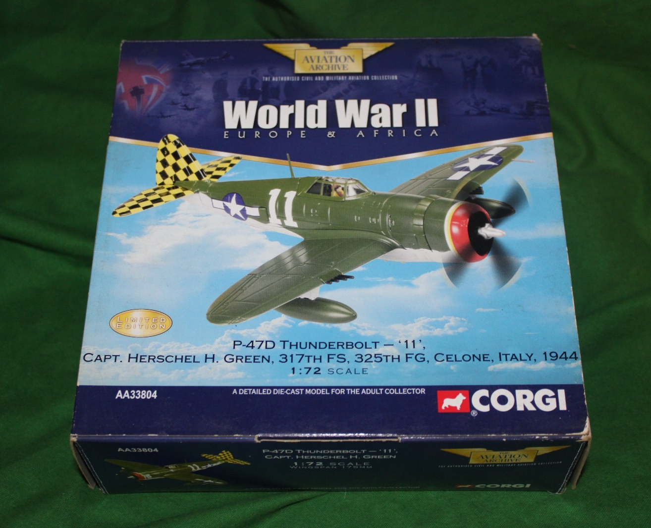 CORGI AVIATION ARCHIVE REPUBLIC P-47d THUNDERBOLT ITALY 1944 1/72 AA33804