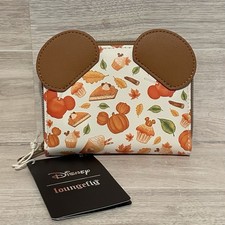 Mini billetera Loungefly Disney Mickey Mouse calabaza otoño golosinas