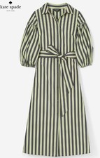 KATE SPADE Springtime Stripe Shirt Dress Size L  NWOT 