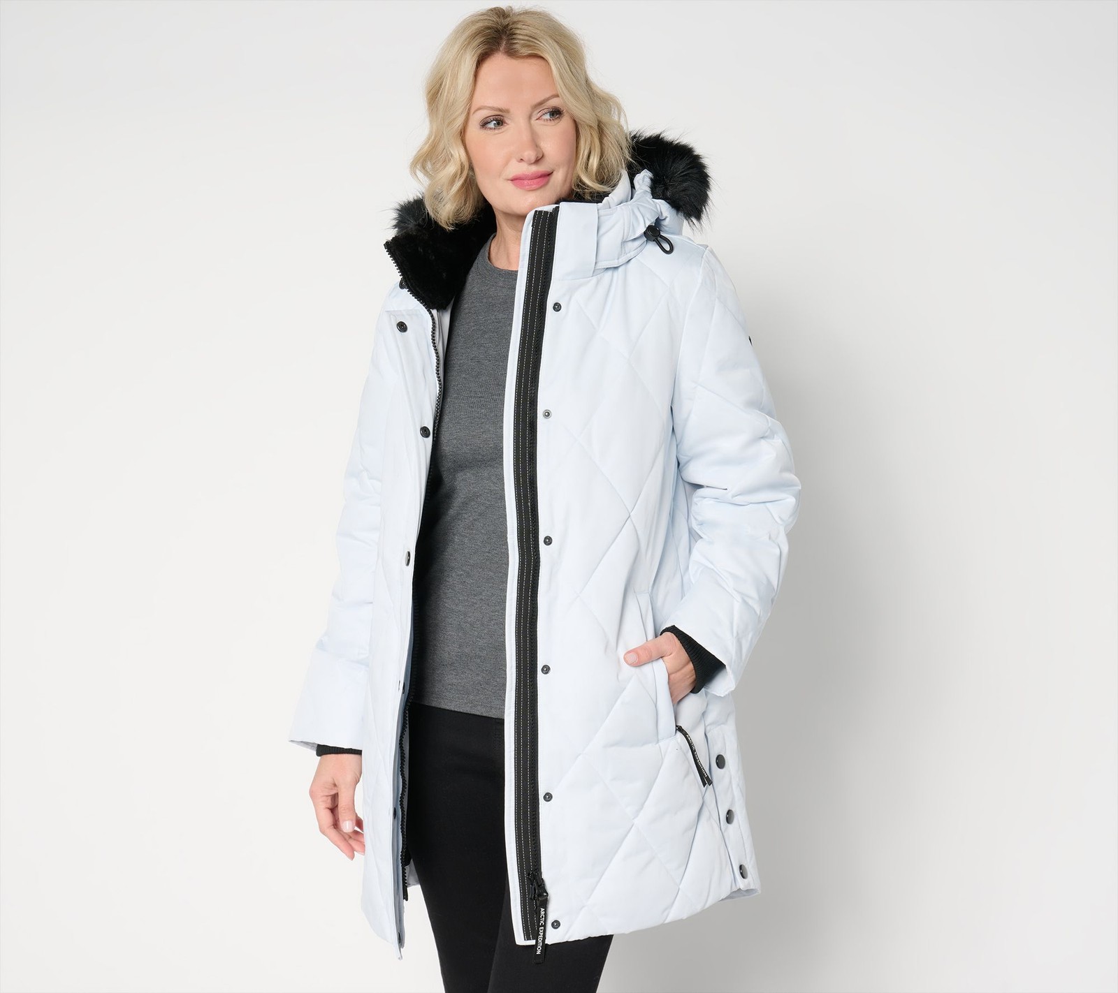 Arctic Expedition Women's Jacket Sz XL Diamond Quilted Parka White A661553