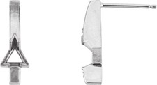 925 Sterling Silver Triangle Earring Setting 4mm Stone Mount Pair