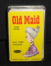 Old Maid Card Game ~ Whitman 1960’s ~ Hard Plastic Case ~ Complete Set