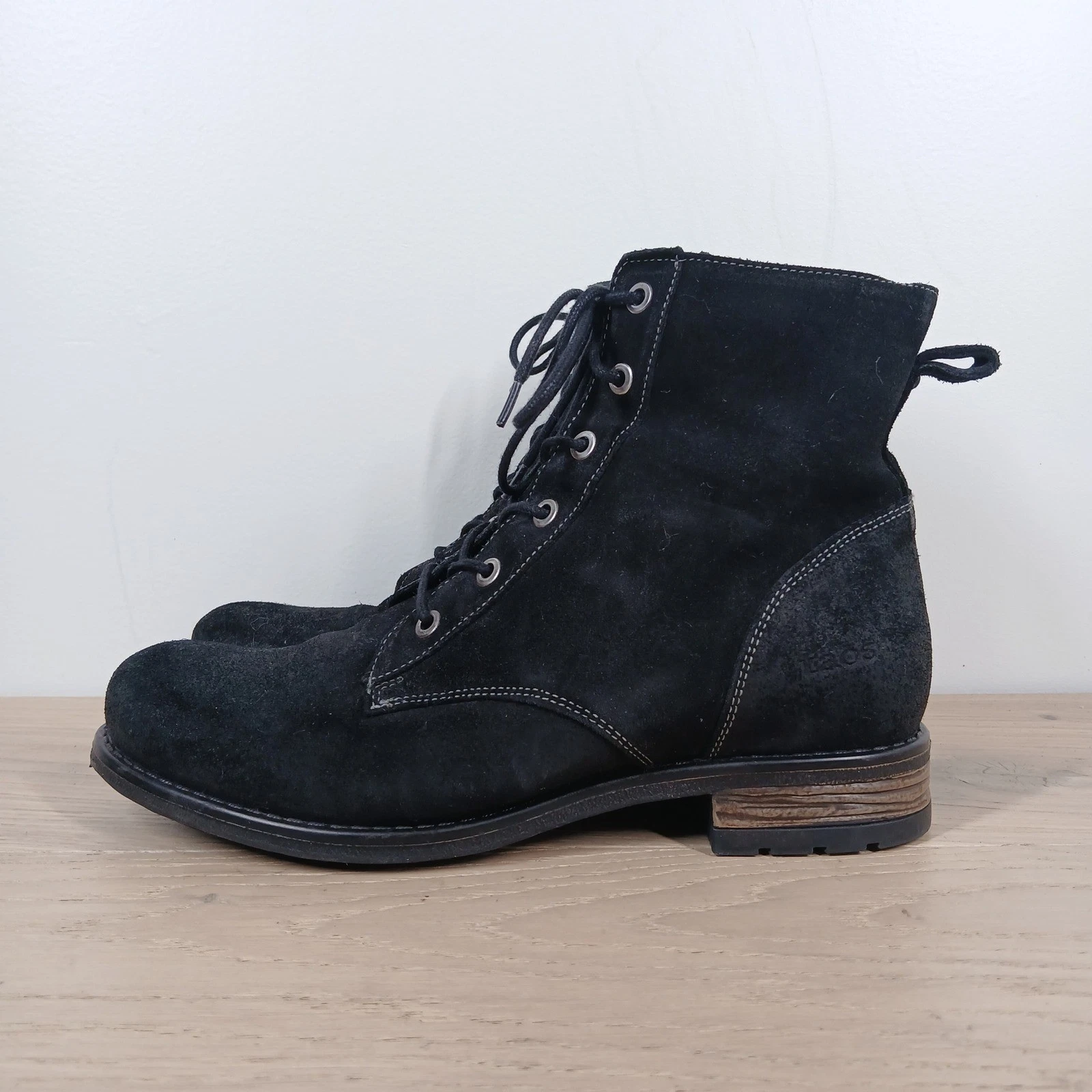 Taos Boot Camp Combat Boots Women 8-8.5 Black Leather Lace Up Ankle Streetwear