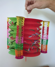 Vintage Chinese Paper Lantern Large 4 Point Decoration New Year Party 50s