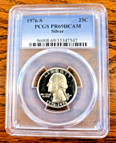1976-S Silver Proof Bicentennial Washington Quarter PCGS PR69-DCAM