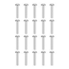 200Pcs Brazier Head Rivets, M6 x 25mm Aluminum Solid Rivets, Silver Tone