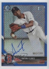 2018 Bowman Chrome Prospect HTA Blue Mojo Refractor 1/150 Antoni Flores Auto 7m3
