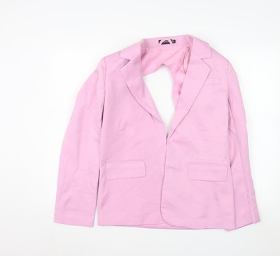PrettyLittleThing Blazer Jacke Damen rosa UK 6 Slim Fit gefüttert Polyester