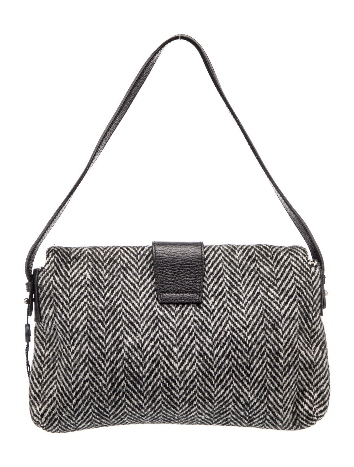 Burberry London Wool  Black White Leather/tweed   Shoulder Bag Handbag Valentine thumbnail 6