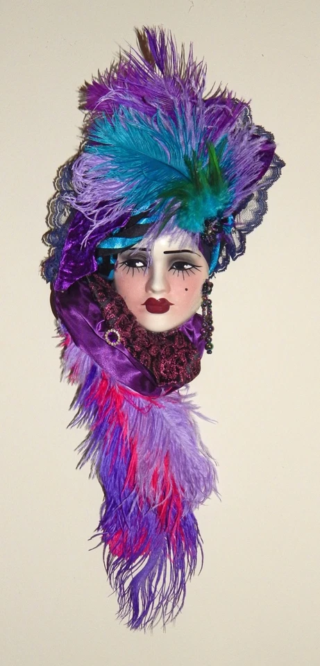 Unique Creations Lady Face Mask Wall Hanging Decor - NEW IN BOX - Image 3 of 4