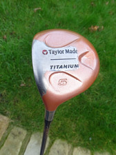 LEFTHAND TAYLOR MADE TITANIUM  5 WOOD 20* GRAPHITE BUBBLE  REG FLEX  43" LONG