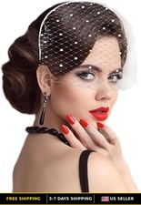 Vintage 1920s Women's Fascinator Hat with Mesh Veil for Weddings  Tea Parties