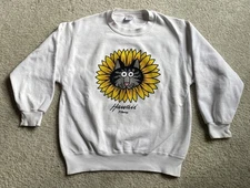 Vintage Crazy Shirts B Kliban Sunflower Cat Hawaii Sweatshirt-Size Small