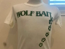 Vintage 80's Wolf Bait Wolfschmidt Vodka White T Shirt Size S