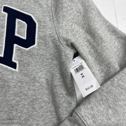 Gap Kids Grey Logo Full Zip Hooded Jacket Youth Boys Size Medium New - Picture 2 of 6