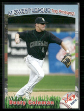 Dusty Coleman 2009 Midwest League Top Prospects Set