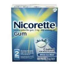 Nicorette OTC Stop Smoking Nicotine Gum, 2mg, 100ct - (775000)