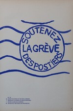 Affiche mai 68 SOUTENEZ LA GREVE DES POSTIERS / LUTTE MAINE poster DOBSON 61 62