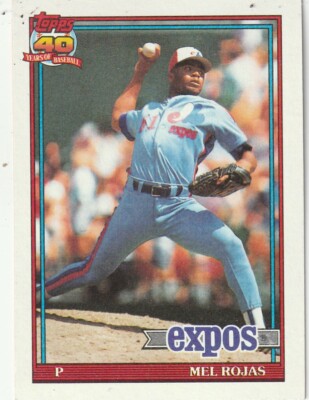 FREE SHIPPING-MINT-1991 Topps Mel Rojas #252 EXPOS-40 YEARS OF BASEBALL