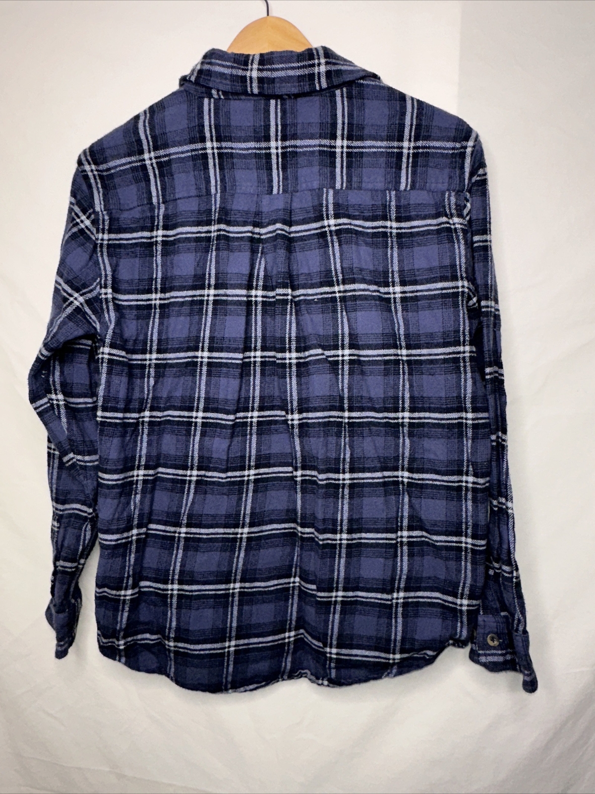 Smiths Workwear Flannel Shirt Adult Large Blue Plaid Long Sleeve Mens