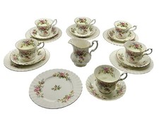 ROYAL ALBERT MOSS ROSE BONE CHINA 19 PIECE TEA SET SH 4