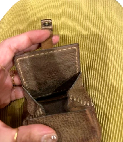 HENRY CUIR Smile Coin Purse Leather Brown Used From Japan - Image 4 of 4