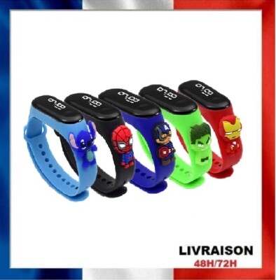 Montre Numérique LED Zelda Pour Enfant - Bracelet Silicone Noir, Style Moderne Et Fun