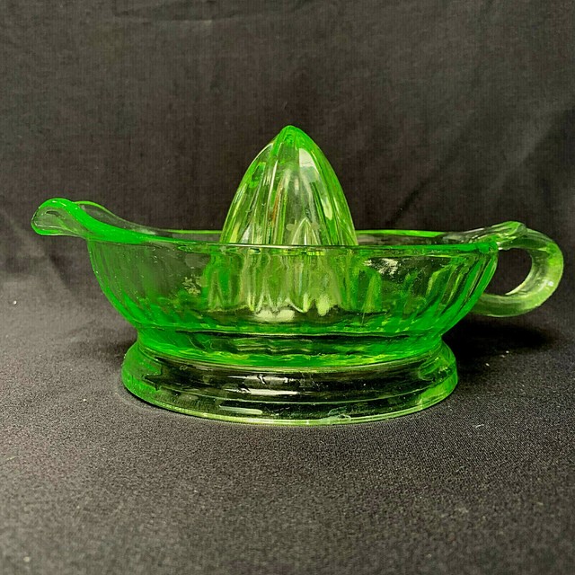 Vintage Juicer Green Vaseline Glass eBay