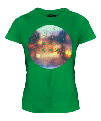 DROPS OF RAIN FASHION PRINT LADIES T-SHIRT TEE TOP GIFT FESTIVAL TRENDY