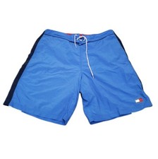 Vintage 90s TOMMY JEANS TH Hilfiger Spell Out Logo Swim Trunks Board Shorts - XL