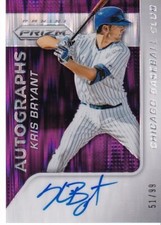 2015 Panini Prizm Kris Bryant Purple Flash Parallel Auto #51/99 Cubs ROY