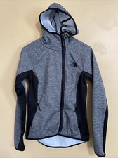 The North Face Womens Size XS Gray Hooded Long Sleeve Offset Zip Up Jacket