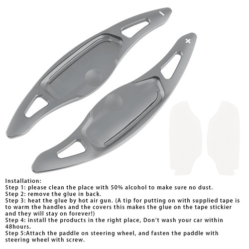 Steering Wheel Paddle Shifter Covers For Kia Stinger 2018-23 Aluminium Grey S12 - Picture 4 of 14