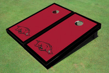 University Of Arkansas Black Matching Border Cornhole Boards