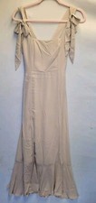Show Me Your Mumu Claire Midi Dress Champagne Luxe Satin XXS Bridesmaid 2775