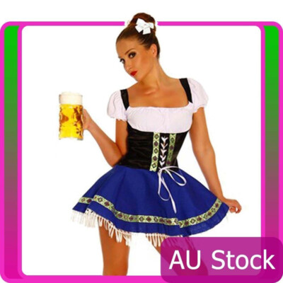 Oktoberfest Dirndl Dress Ladies Beer Maid Costume – Red German Heidi Oktoberfest Dress Fancy Dress Outfit (New With Tags) Oktoberfest Vintage - Foto 7